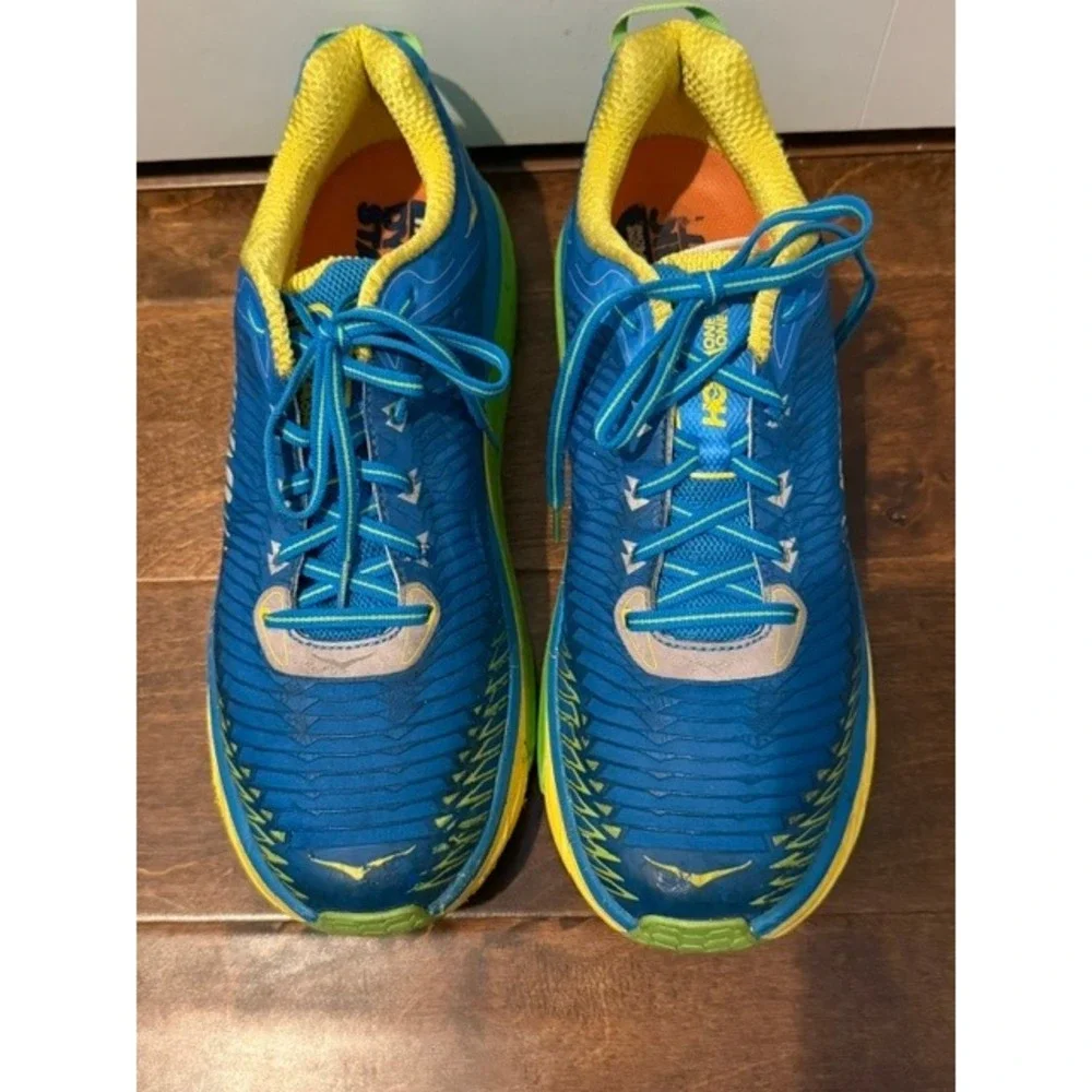 Hoka One One Arahi Blue Blazing Yellow Running Shoes Mens Sz 11.5